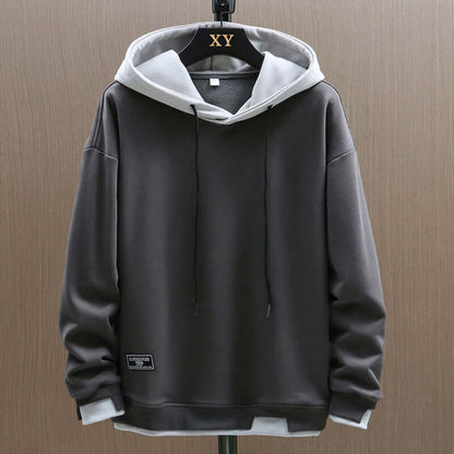 Kavren – Felpa con cappuccio oversize da uomo con cappuccio a contrasto