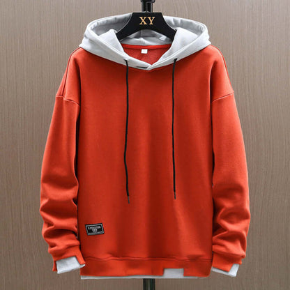 Kavren – Felpa con cappuccio oversize da uomo con cappuccio a contrasto