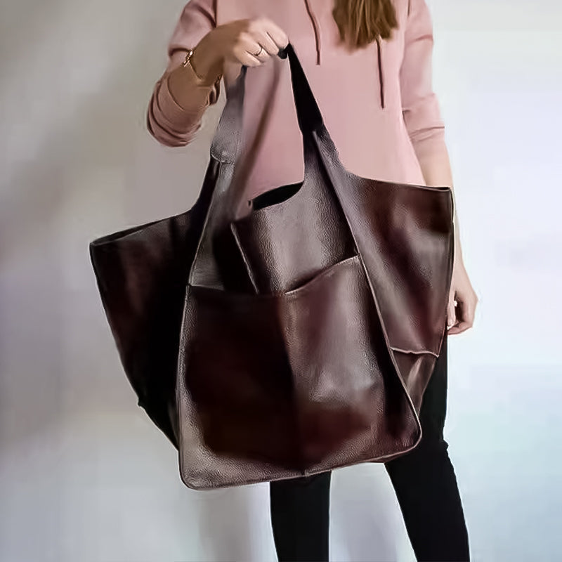 Marcella - Oversized Vintage Leather Shoulder Bag