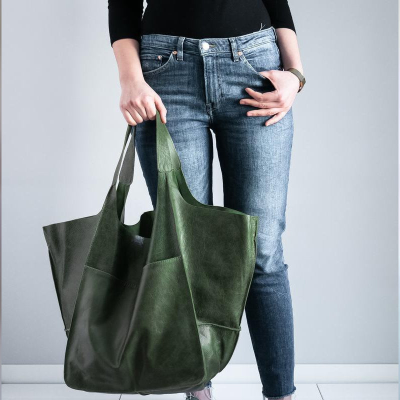 Marcella - Oversized Vintage Leather Shoulder Bag