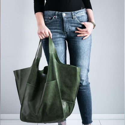 Marcella - Oversized Vintage Leather Shoulder Bag