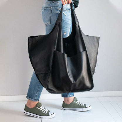 Marcella - Oversized Vintage Leather Shoulder Bag