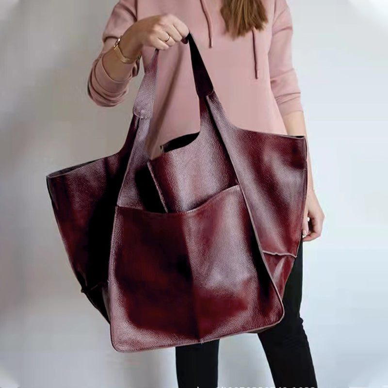 Marcella - Oversized Vintage Leather Shoulder Bag