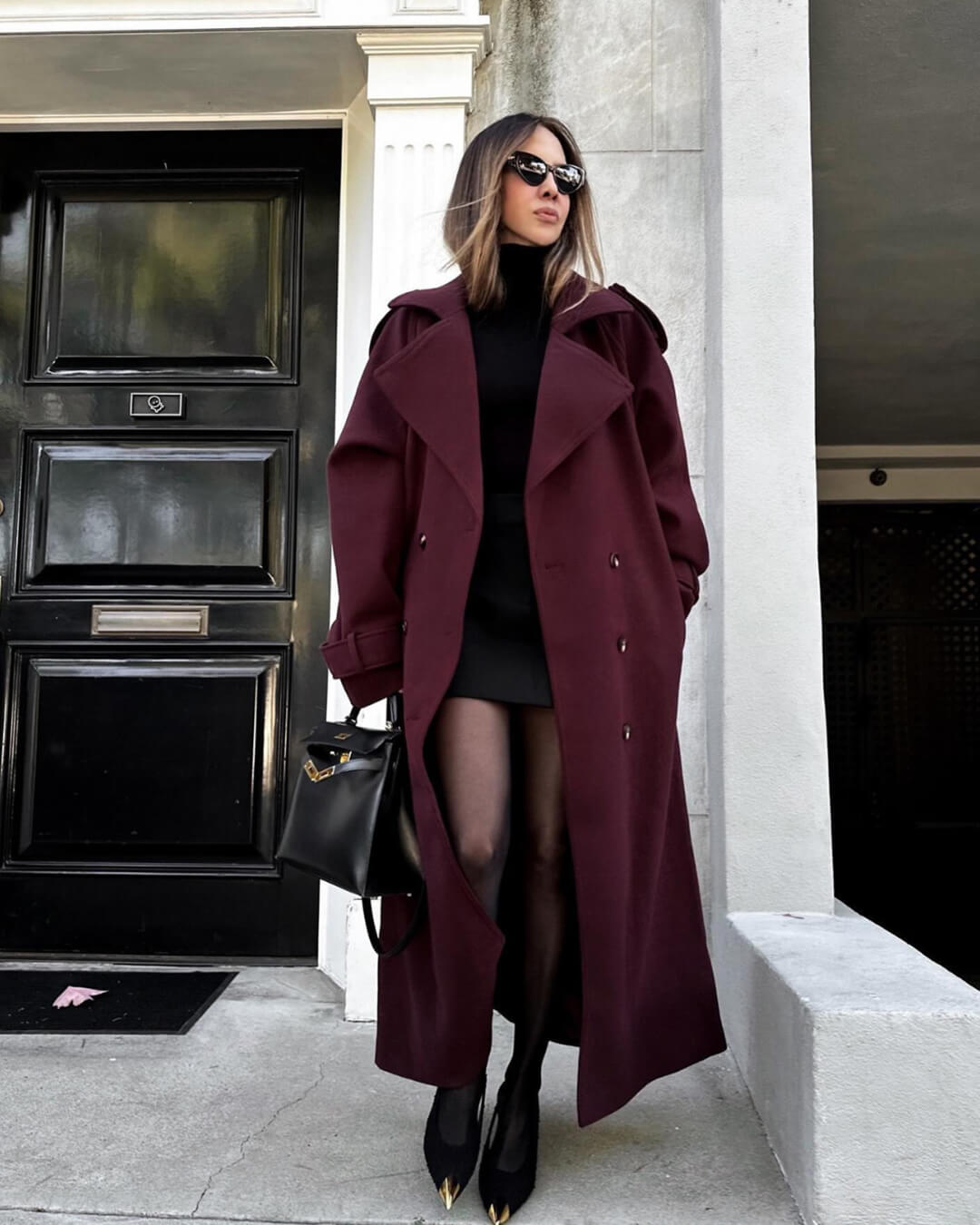 Marivelle – Long Wool Blend Trench Coat for Women