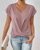 Narda - V Neck Twist Hem Blouse