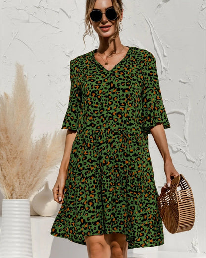 Orlena - Dame V-hals Strand Midi-kjole