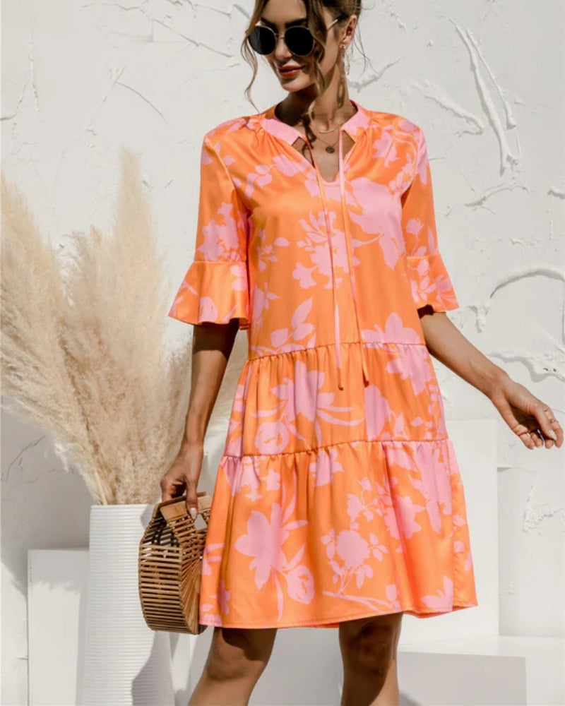 Orlena - Dame V-hals Strand Midi-kjole
