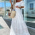 Women Crochet Lace Maxi Dress Bohemian