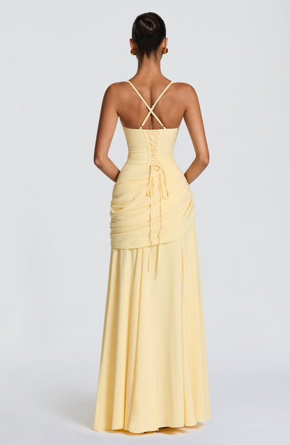 Women Elegant Long Evening Dress Formal Maxi Gown Criss Cross Back - Image 2