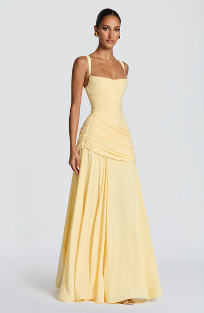 Women Elegant Long Evening Dress Formal Maxi Gown Criss Cross Back - Image 3
