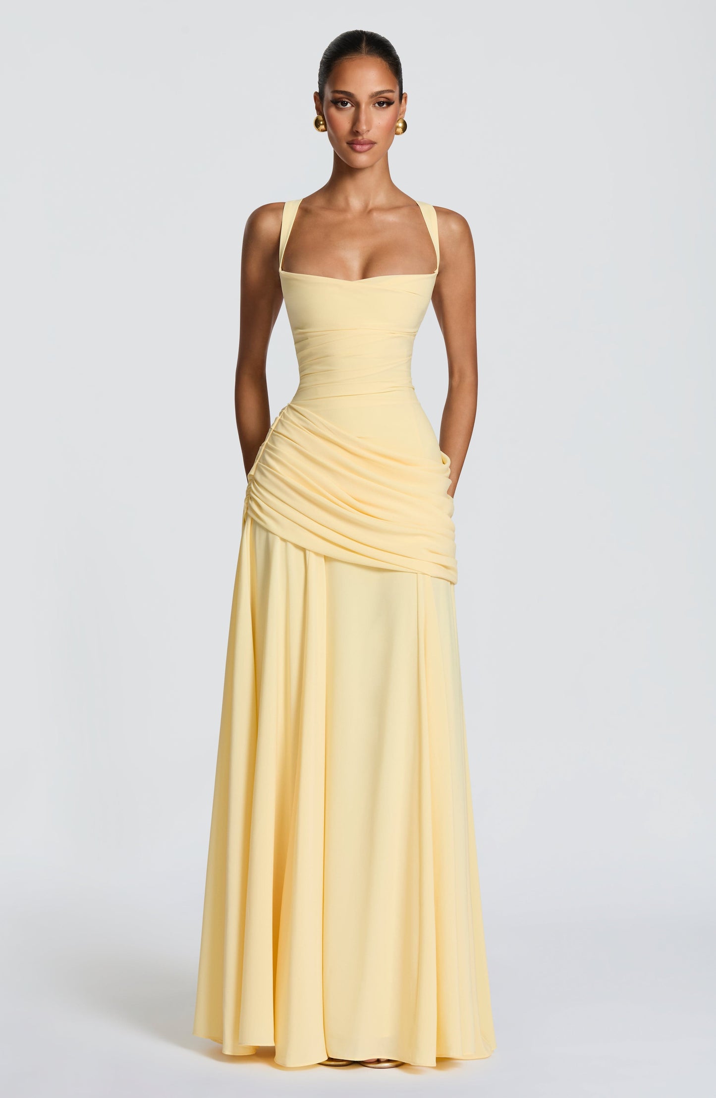 Women Elegant Long Evening Dress Formal Maxi Gown Criss Cross Back - Image 5