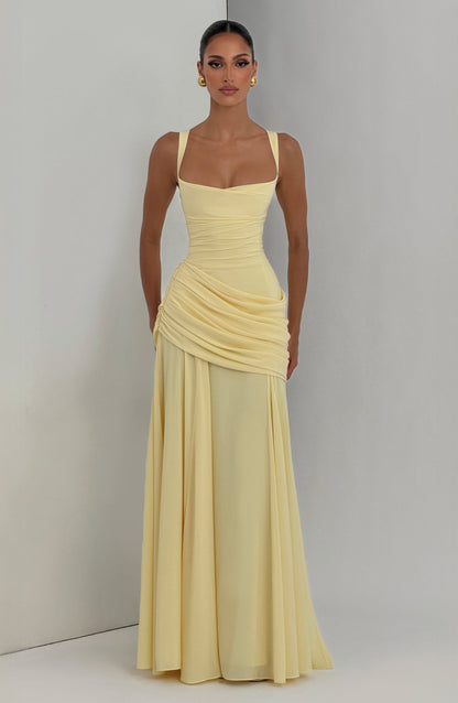 Women Elegant Long Evening Dress Formal Maxi Gown Criss Cross Back - Image 6
