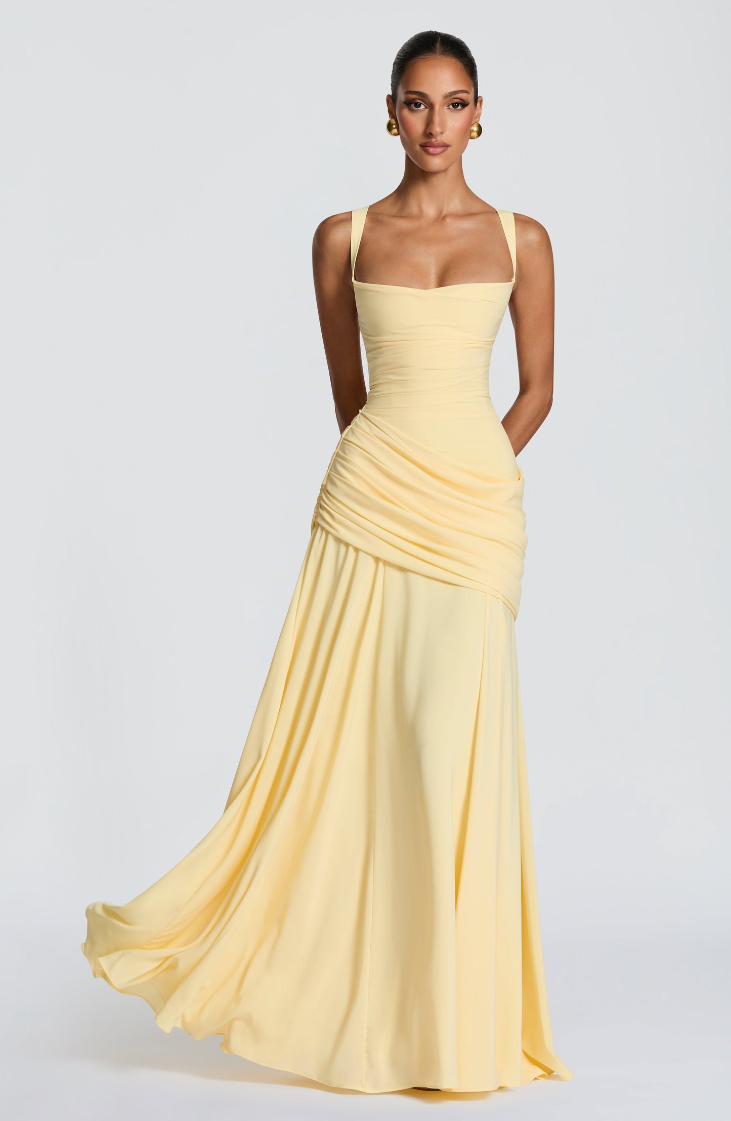 Women Elegant Long Evening Dress Formal Maxi Gown Criss Cross Back