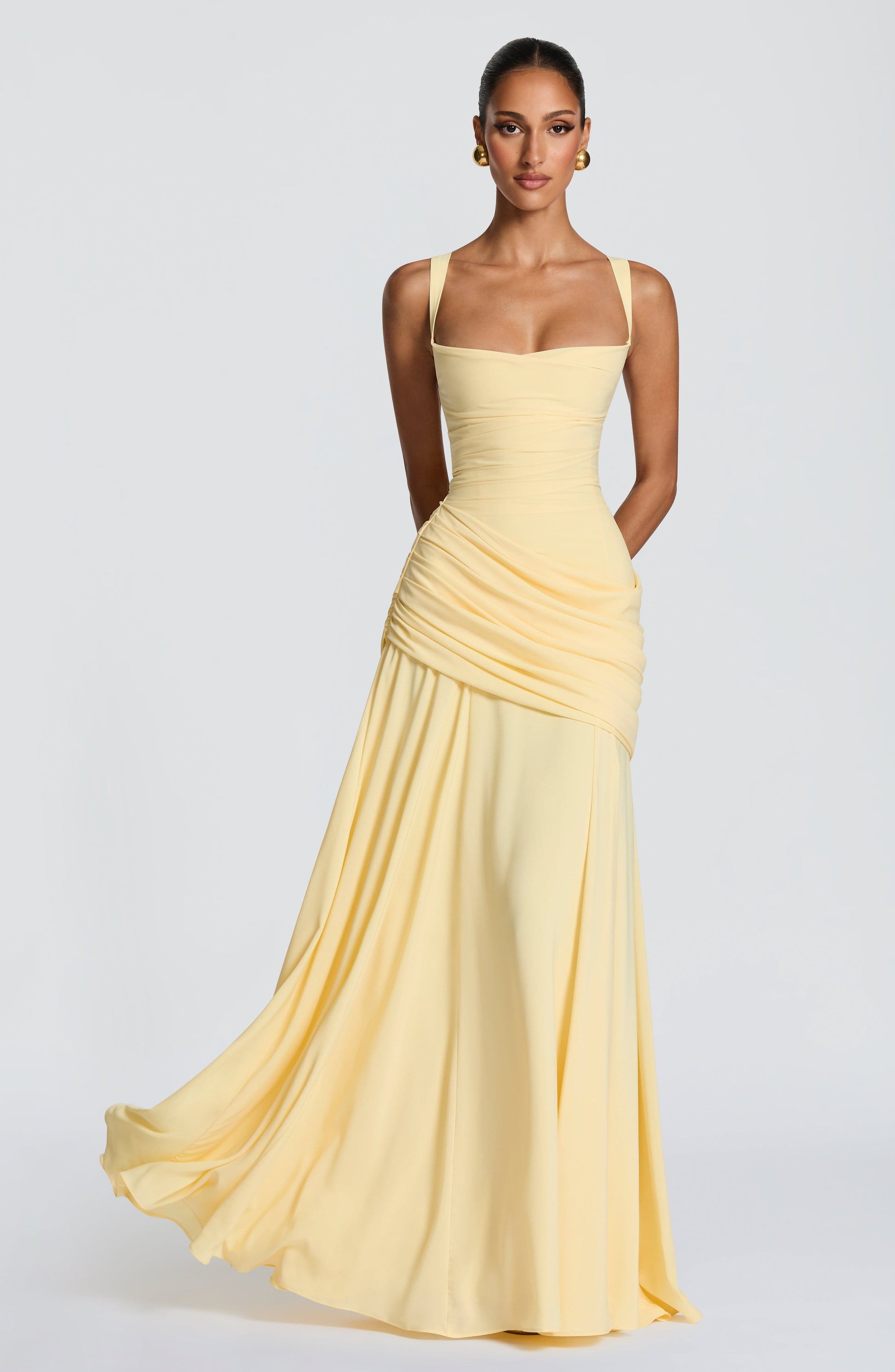 Women Elegant Long Evening Dress Formal Maxi Gown Criss Cross Back