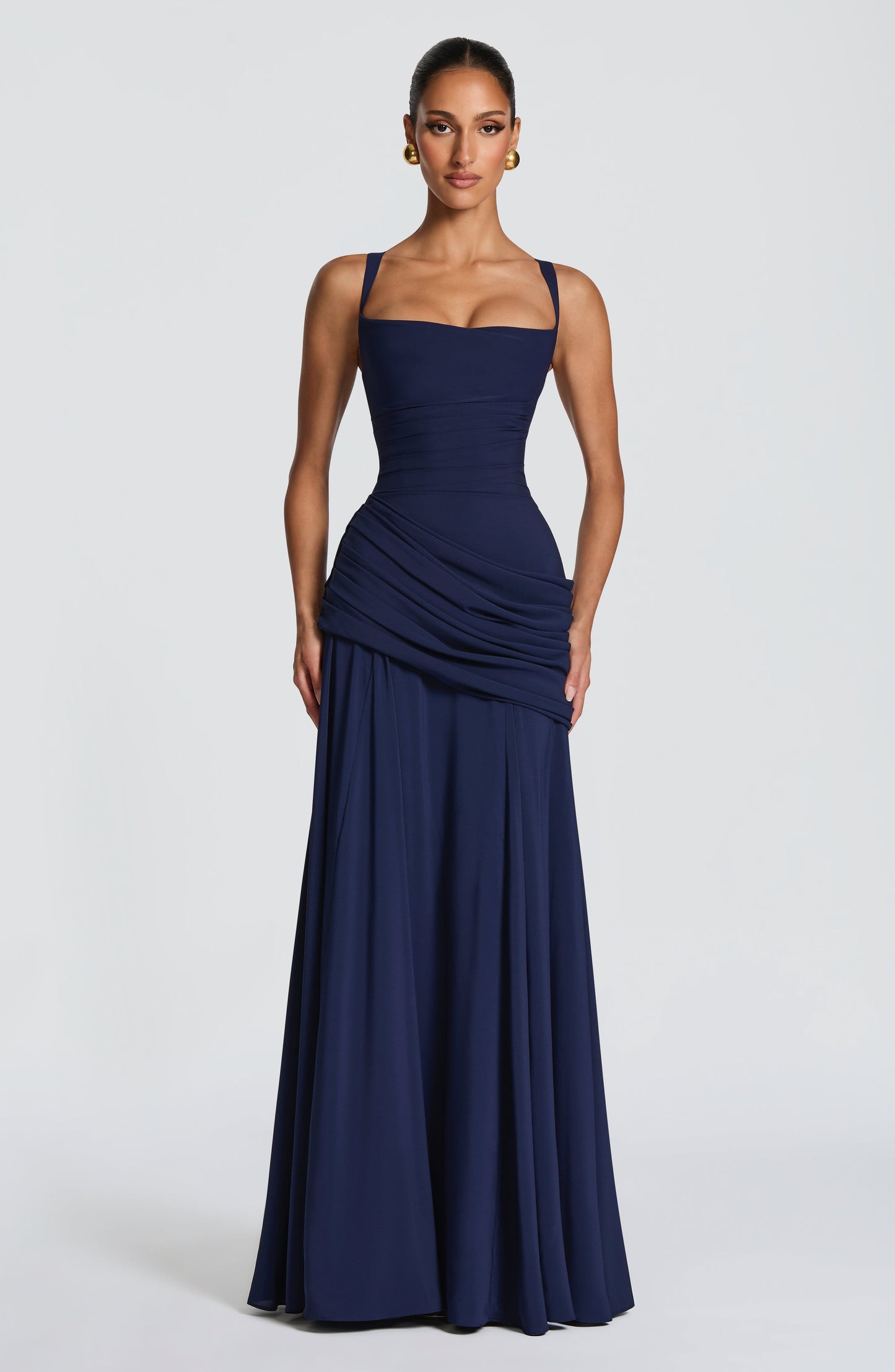 Women Elegant Long Evening Dress Formal Maxi Gown Criss Cross Back - Image 7