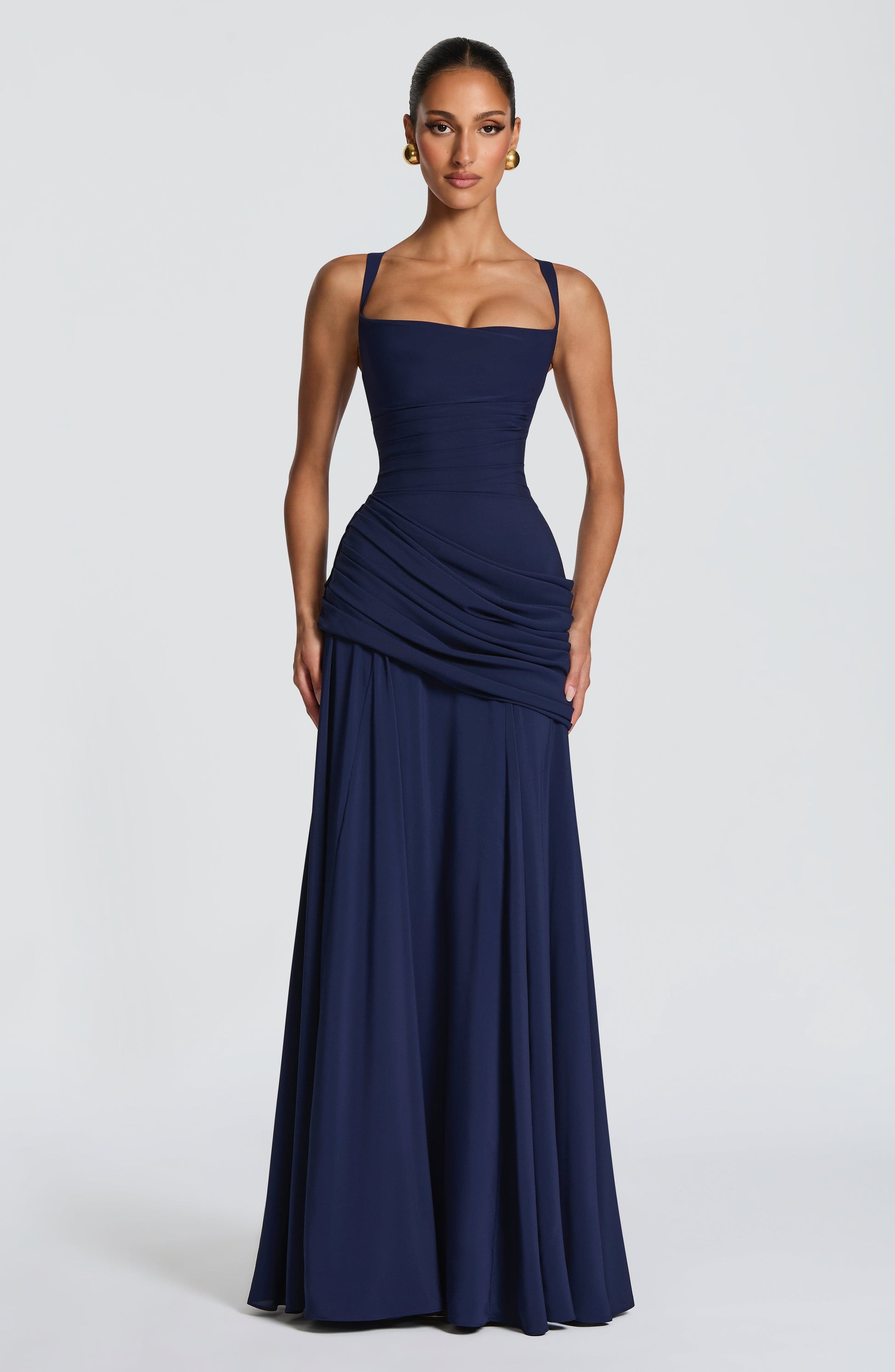 Women Elegant Long Evening Dress Formal Maxi Gown Criss Cross Back - Image 7