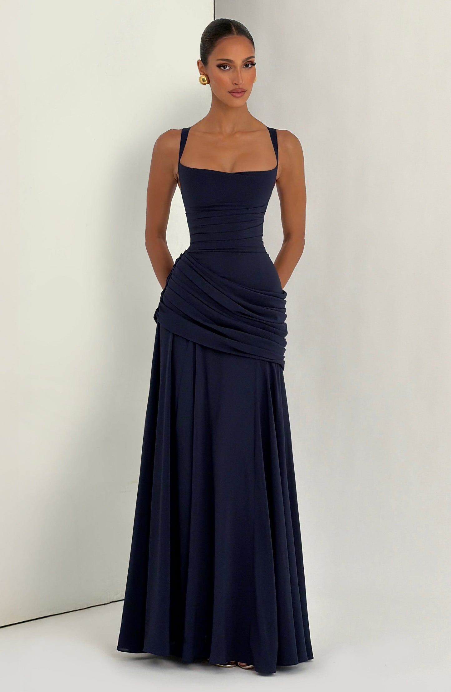 Women Elegant Long Evening Dress Formal Maxi Gown Criss Cross Back - Image 13