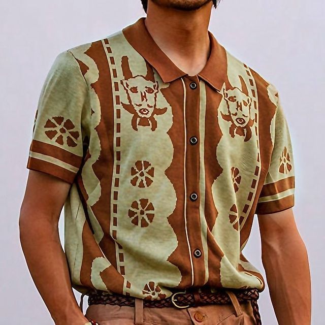 Men's Striped Lightweight Polo Shirt