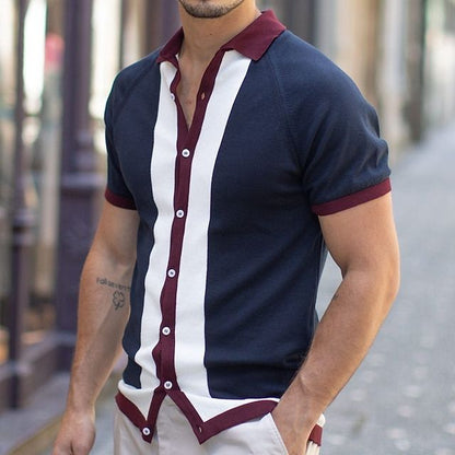 Men's Striped Lightweight Polo Shirt - Image 4