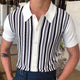 Men's Striped Lightweight Polo Shirt - Image 3