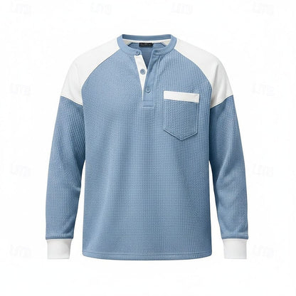 Ashton | Textured Long-Sleeve Henley Shirt - Image 4