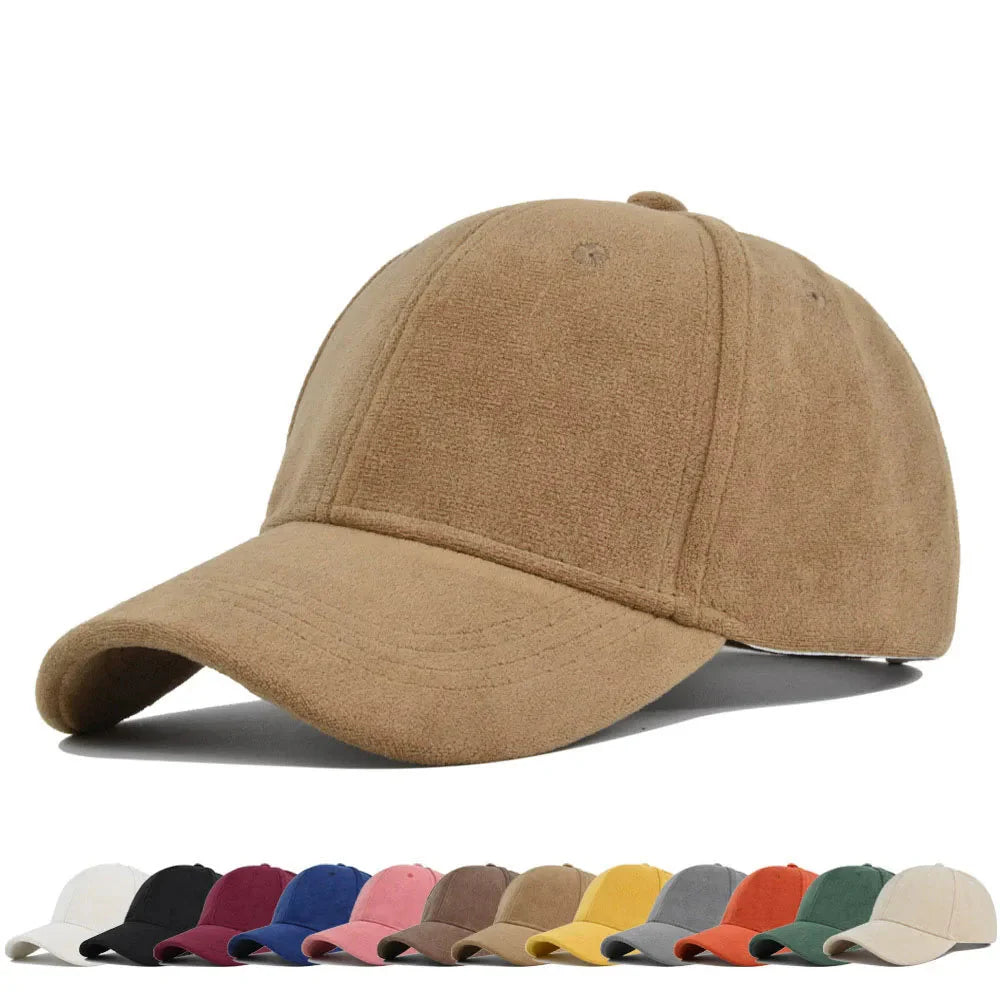 Caelis - Cappellino da baseball regolabile in finta pelle scamosciata