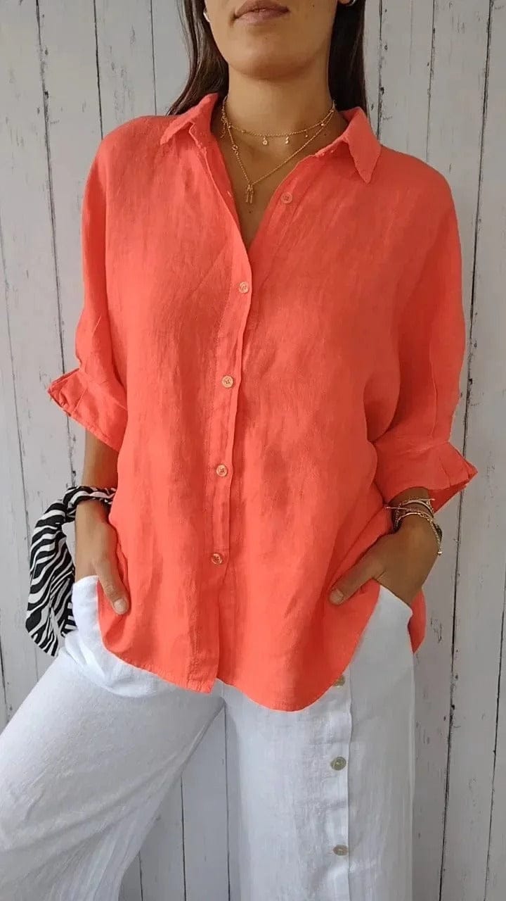 Matilda - Relaxed Button-Up Long Sleeve Linen Shirt - Image 6