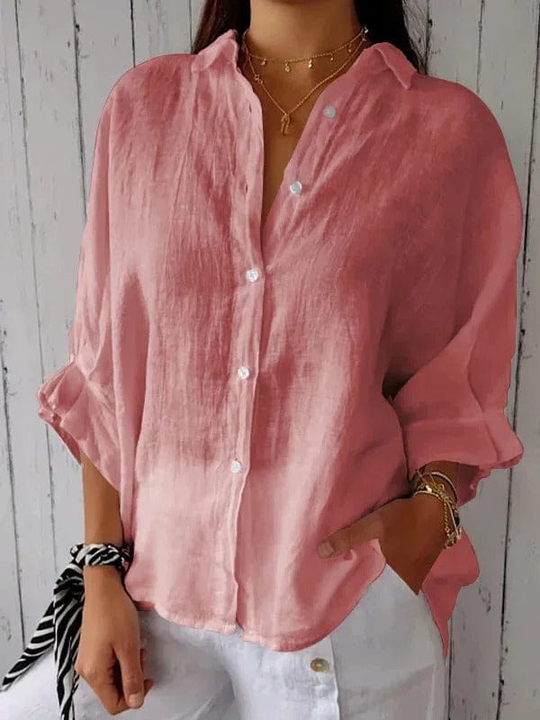 Matilda - Relaxed Button-Up Long Sleeve Linen Shirt - Image 4