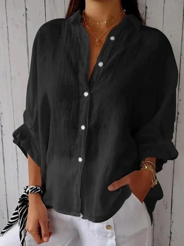 Matilda - Relaxed Button-Up Long Sleeve Linen Shirt - Image 2