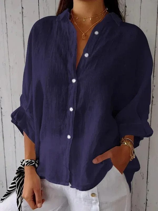 Matilda - Relaxed Button-Up Long Sleeve Linen Shirt - Image 3