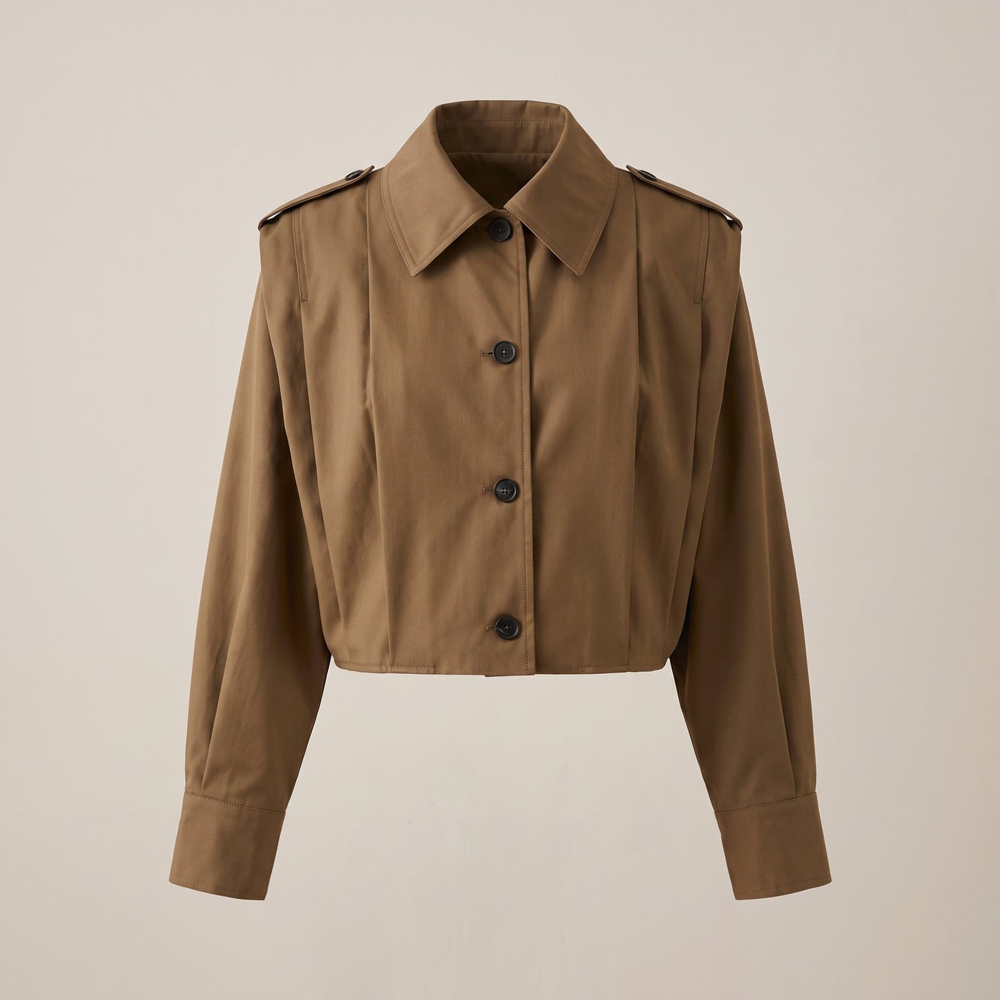 Women Cropped Trench Coat Dropped Shoulder - Image 7