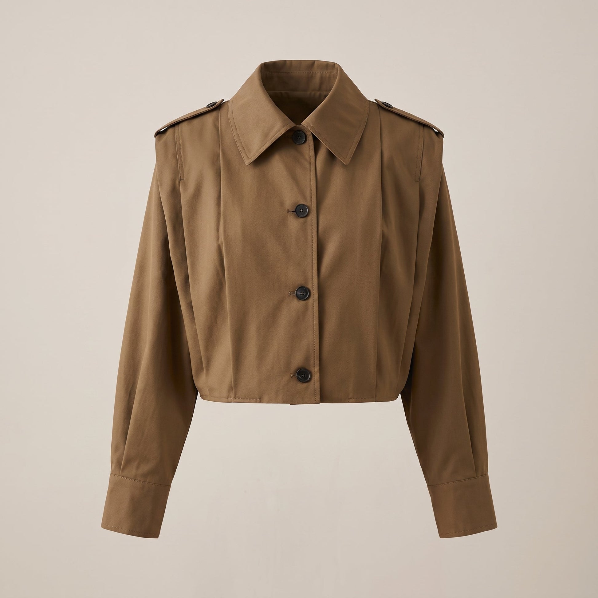 Women Cropped Trench Coat Dropped Shoulder - Image 7