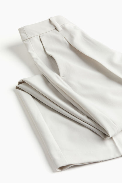 Erissa - Wide Leg Straight Cut Pleated Ladies Trousers