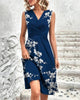 Ricah - Womens Wrap V Neck Midi Summer Dress