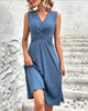 Ricah - Womens Wrap V Neck Midi Summer Dress