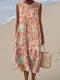 Women Vintage Floral Midi Wrap Dress Sleeveless Boho Summer