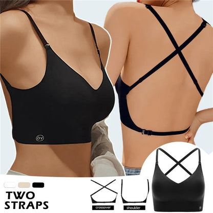 Women's Wireless Low Back Strappy Bra - Image 4