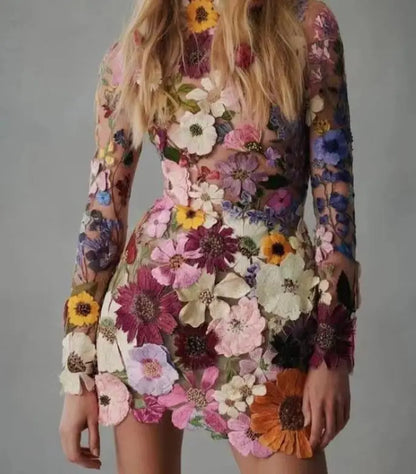 Leigh - Women 3D Floral Elegant Dress