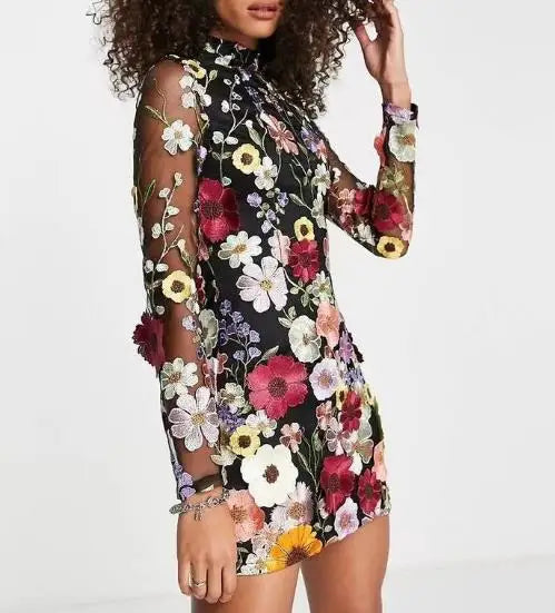 Leigh - Women 3D Floral Elegant Dress