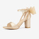 Women's Block Heel Sandals Open Toe Ankle Strap Oversized Bow - Image 5