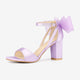 Women's Block Heel Sandals Open Toe Ankle Strap Oversized Bow - Image 9