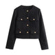 Hannel – Cropped Button Bomber Jacket Women