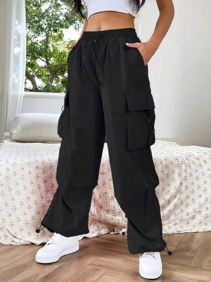 Rhuby – Women's Wide Leg Cargo Pocket Casual Pants