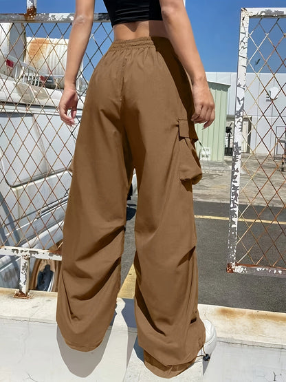 Rhuby – Women's Wide Leg Cargo Pocket Casual Pants