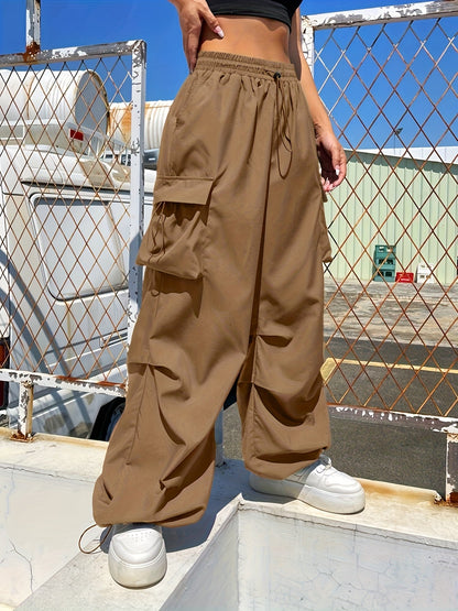 Rhuby – Women's Wide Leg Cargo Pocket Casual Pants