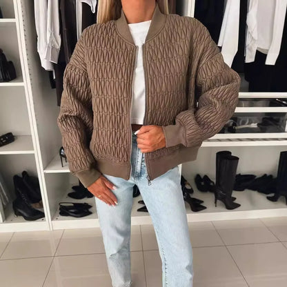 Isabryn – Quilted Zip Bomber Jacket Women