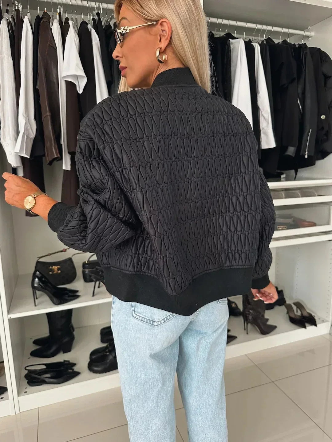 Isabryn – Quilted Zip Bomber Jacket Women