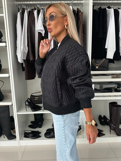 Isabryn – Quilted Zip Bomber Jacket Women