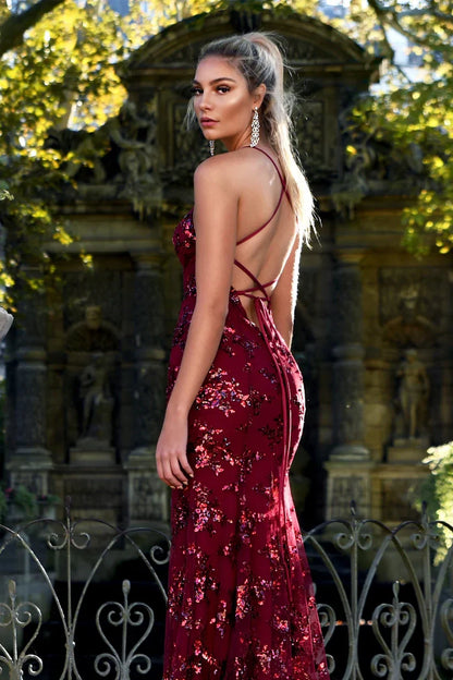 Cedarielle - Abito lungo da donna con paillettes, elegante e aderente
