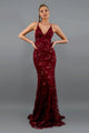 Cedarielle - Rochie maxi elegantă pentru femei, cu paiete, croială mulată